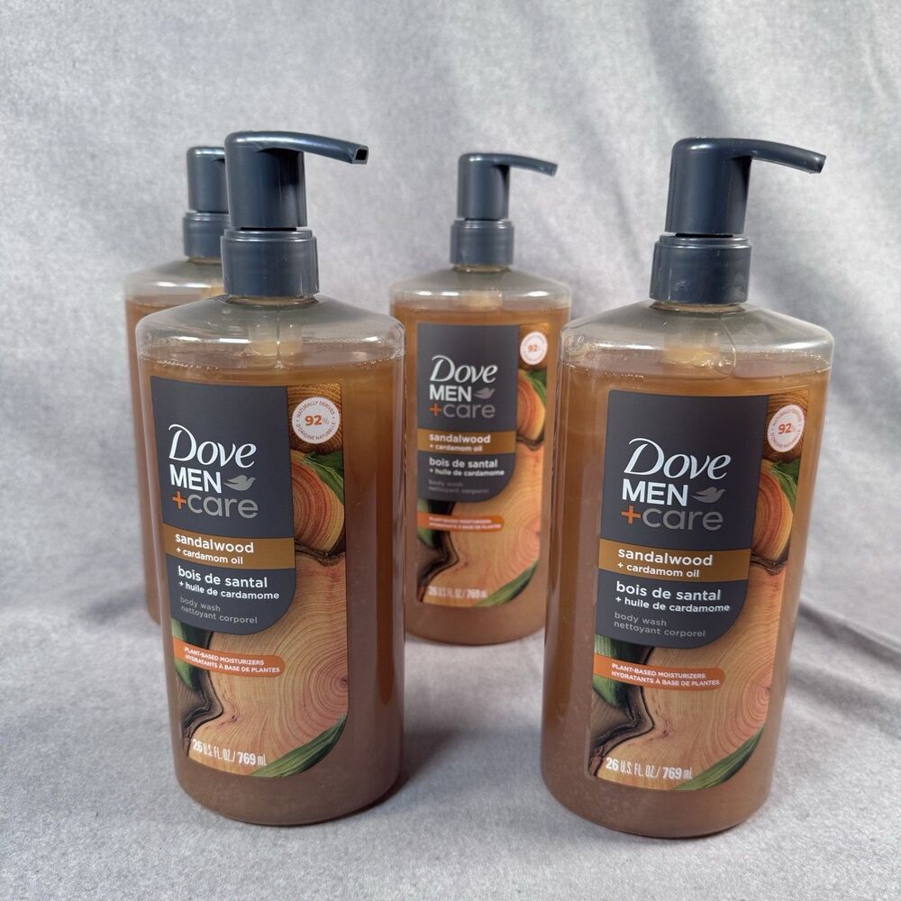 Dove Men + Care SANDALWOOD Cardamon Plant Based Body Wash 26 Oz. Unopened Vegan